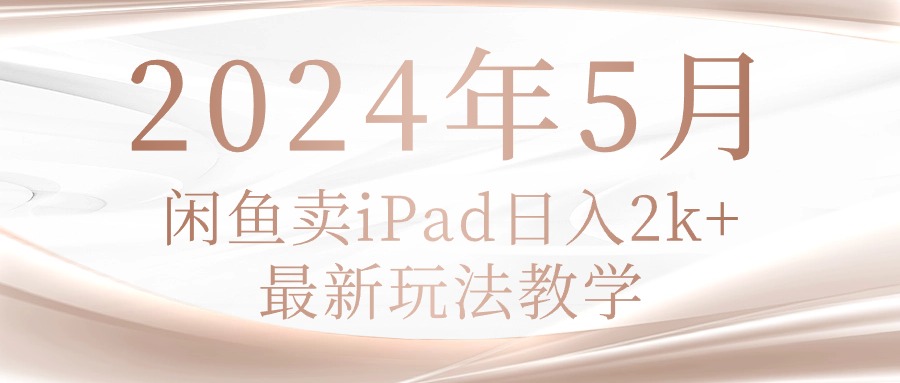 （10459期）2024年5月闲鱼卖ipad日入2k，最新玩法教学-小利资料站