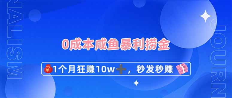 （14257期）0成本闲鱼暴利捞金，1个月狂赚10W+，秒发秒赚新玩法-小利资料站