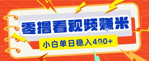 零撸看视频躺Z项目，看一个20秒的视频获得 0.3 米，小白一天收益几张，看得越多奖励权重越高-小利资料站