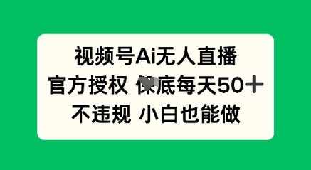 视频号AI无人直播，官方授权  每天50+，不违规 小白也能做-小利资料站