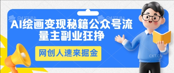 AI绘画变现秘籍：公众号流量主副业狂挣，网创人速来掘金-小利资料站