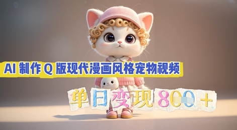 AI制作Q版现代漫画风格宠物视频，单日变现几张-小利资料站
