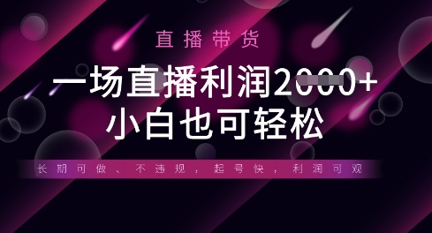 半无人直播带货，一场利润数张，适合所有平台玩法，小白也可轻松-小利资料站